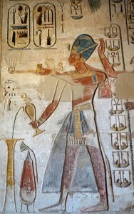Faraón, Templo de Horus, Edfu (fresco) de Egyptian Egyptian