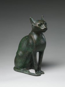Estatuilla de gato destinada a contener un gato momificado, 332-30 a.C. de Egyptian Ptolemaic Period
