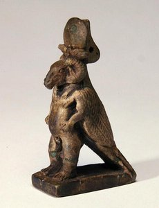 Dios compuesto con cabeza de carnero, cuerpo de enano y espalda de halcón de Egyptian Ptolemaic Period