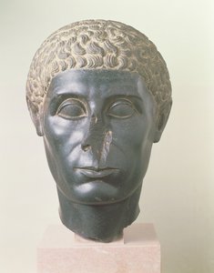 La cabeza negra de Brooklyn, posiblemente de Mitrahineh, Período Ptolemaico Tardío (c.50 a.C.) de Egyptian Ptolemaic Period