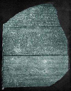 La piedra Rosetta (granodiorita) de Egyptian Ptolemaic Period