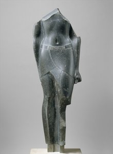 Torso de un rey ptolemaico, inscrito con cartuchos de un Ptolomeo tardío, 80-30 a.C. de Egyptian Ptolemaic Period