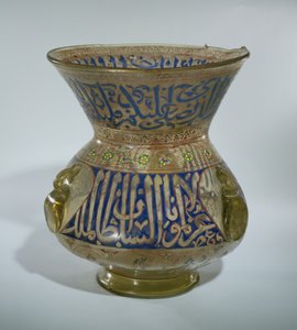 Lámpara de mezquita en nombre de al Malik al Nasu Muhammad, c.1300-1340