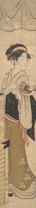 Joven dama con abanico de Eishōsai Chōki
