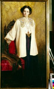 Retrato de la actriz Vera Komissarjevskaia (Komissarzhevskaya) (1864-1910). Peinture de Ekaterina Sergeevna Zarudnaya Kavos (1862-1918), huile sur toile, vers 1906. 20e siecle Russian art. Museo Estatal Central de Teatro A. Bakhrushin, Moscú. de Ekaterina Sergeevna Zarudnaya Kavos