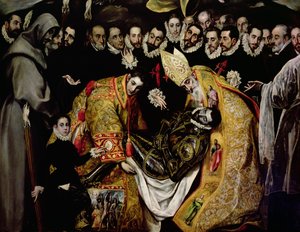 El entierro del Conde de Orgaz, de una leyenda de 1323 (detalle) de El Greco
