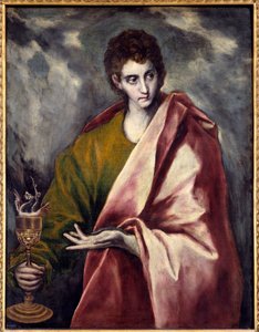 San Juan Evangelista Pintura de Domenikos Theotokopoulos conocido como El Greco (1541-1614) siglo XVII Dim. 0,9x0,77 m Madrid, Museo del Prado de El Greco