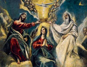 La Coronación de la Virgen, detalle