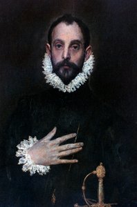 Un noble con la mano en el pecho de El Greco