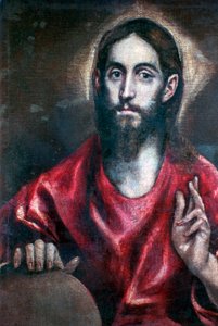 Cristo Bendiciendo El Salvador del Mundo, siglo XVII de El Greco
