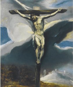 Cristo en la Cruz en un paisaje de El Greco