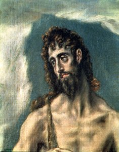 San Juan Evangelista y San Juan Bautista (detalle del Bautista) de El Greco