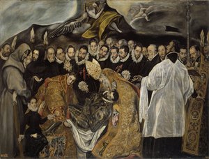 El Entierro del Conde de Orgaz (parte inferior), ca 1625 de El Greco