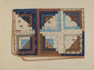 Colcha de Cabaña de Troncos de Elbert S. Mowery