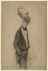 Retrato caricaturesco del pintor Willem Johannes Oppenoorth de Elchanon Verveer