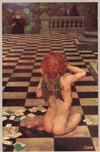Cupido y Campaspe, ilustración de "The Book of Old English Songs and Ballads", publicado por Hodder and Stoughton, c.1910 (litografía en color)