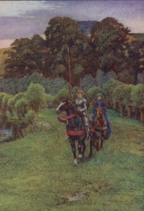 Ilustración de Idilios del Rey de Alfred Lord Tennyson (litografía en color) de Eleanor Fortescue Brickdale
