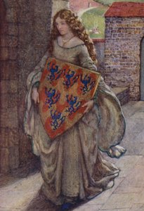Ilustración de Idilios del Rey de Alfred Lord Tennyson (litografía en color)