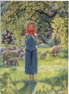 Juana de Arco: He oído voces extrañas en el viento. (litografía) de Eleanor Fortescue Brickdale