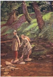 Rosalind y Celia (litografía) de Eleanor Fortescue Brickdale