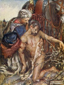 El buen samaritano (litografía en color)