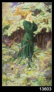 El mundo de los amantes (acuarela sobre papel) de Eleanor Fortescue Brickdale