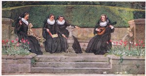 La Reina María: "Yestreen la Reina tuvo cuatro Marías". (litografía) de Eleanor Fortescue Brickdale