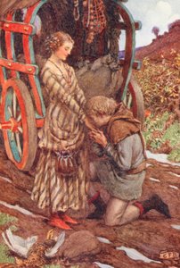 Ilustración para The Gathering of Brother Hilarius de Michael Fairless (litografía en color) de Eleanor Fortescue Brickdale