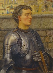 Sir Lancelot fue al principio a buscarla, y ella lo tomó por el rey" (lápiz, acuarela y acuarela sobre papel) de Eleanor Fortescue Brickdale