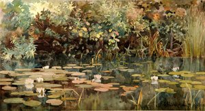 Estanque con lirios de agua, principios de 1890s de Elena Dmitryevna Polenova