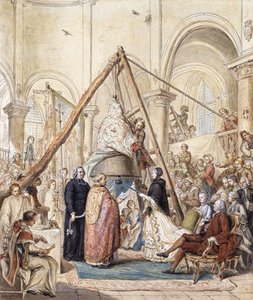 La Bendición de la Campana de la Iglesia del Pueblo en Ormesson por la Marquesa de Ormesson, acompañada por su Esposo y los Aldeanos de Elias Martin