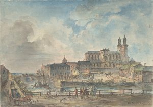 Vista de la catedral de Uppsala desde el norte de Elias Martin