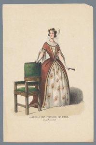 Dama de la Corte Francesa Siglo XVI. bajo Francois I (título sobre objeto)