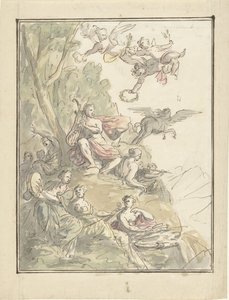 Apolo y las musas en el Parnaso de Elias van Nijmegen