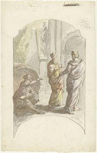 Diógenes le pide a Alejandro que no se interponga a su luz de Elias van Nijmegen