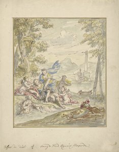 Diseño de un cuadro de habitación con Armida y Rinaldo de Elias van Nijmegen