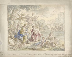 Diseño para un cuadro de habitación con alegoría sobre la Tierra de Elias van Nijmegen