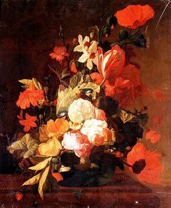 Rosas, tulipanes, convolvulus, etc. de Elias van den (follower of) Broeck