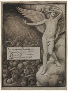 (Ilustración para Rubáiyát de Omar Khayyám) El amor se encoge asustado ante la visión del infierno de Elihu Vedder