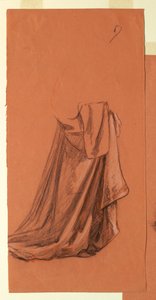 Dibujo, Drapery (estudio para óleo, "Procesión nupcial" o "El baile", 1872-79 de Elihu Vedder