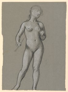 Dibujo, Estudio de desnudo femenino, ca. 1885 de Elihu Vedder