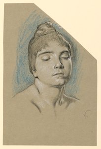 Boceto de Retrato de una Joven con los Ojos Cerrados