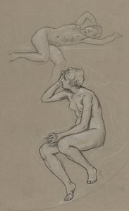 Estudios para Figura de Primavera de Elihu Vedder