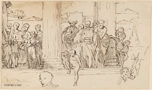 Estudio después de Domenichino, c. 1858