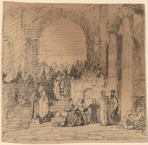 Estudio después de un maestro antiguo de Elihu Vedder