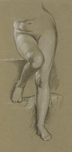 Estudio para la figura de la fortuna. Manto de chimenea de Elihu Vedder