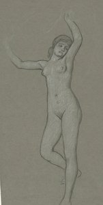 Estudio para Figura de Luna de Elihu Vedder