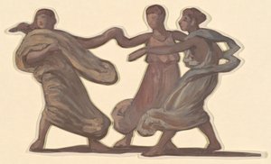 Estudio para "Chicas griegas bañándose" de Elihu Vedder