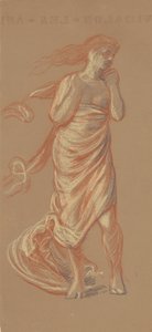 Estudio para Chicas Griegas Bañándose [recto], c. 1872 de Elihu Vedder