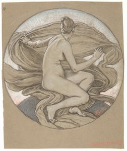 Estudio para "La gloria de la mañana" de Elihu Vedder